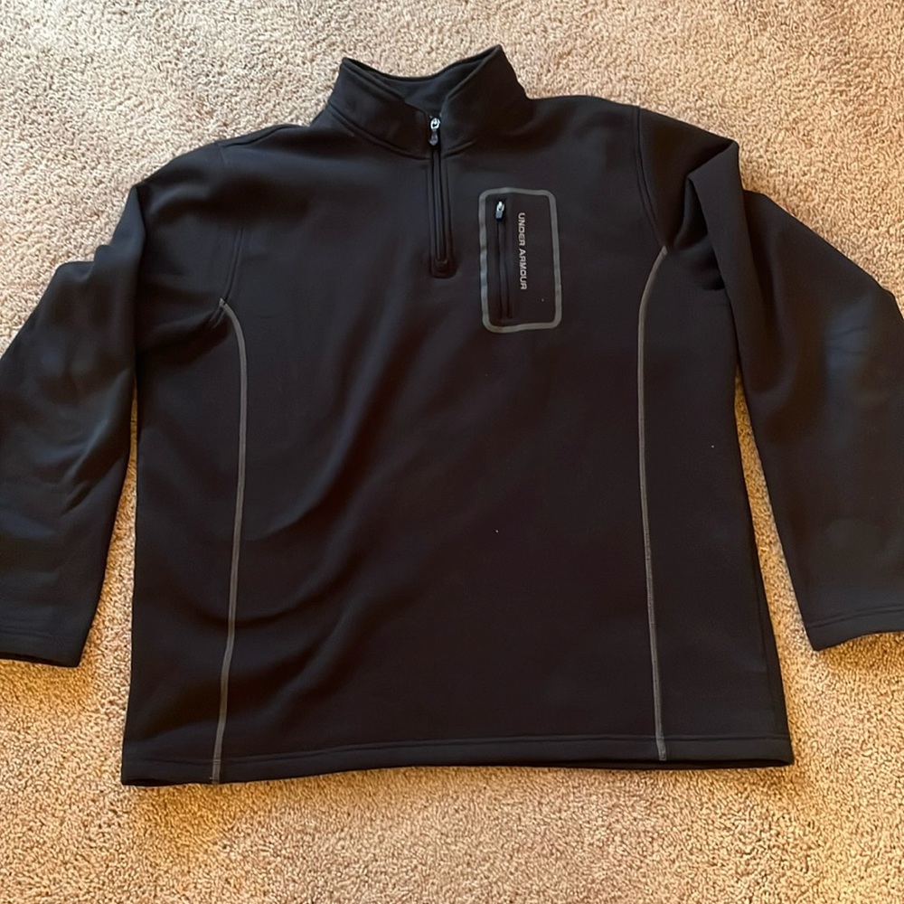 Under Armour Men’s XL Fleece Black Quart Zip Pullover Sweatshirt
